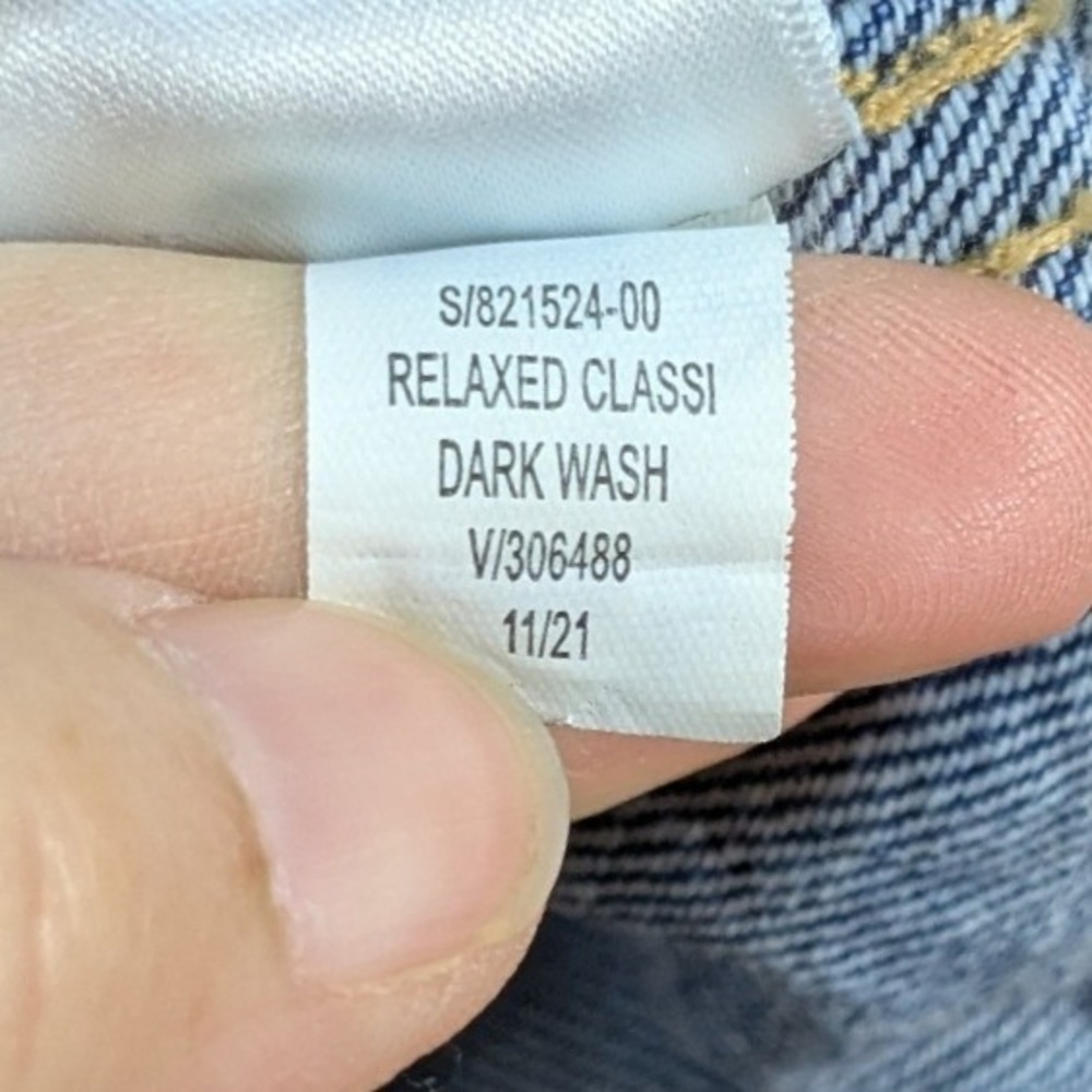 Old Navy Relaxed Classic Dark Wash Denim Jean Jacket XL Trucker Jacket Western - Picture 5 of 7